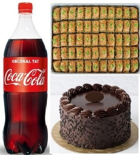 Misafir Ağırlama Paketi Pasta Baklava ve Soğuk İçecek Seti